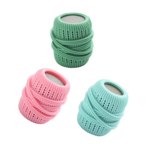 KOCKSHION 3個 防??防打?ランドリーボール 再利用可能な 海製洗濯ボール ペット毛や衣類の毛取りに 洗濯機 乾燥機対応で衣 ランダムカラー