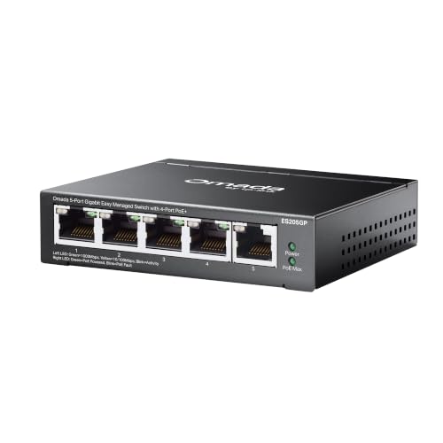 Image of TP-Link Omada 5 Port Gigabit Easy Managed, PoE Switch, 65W Budget, PoE+ Compliant, Up to 250m PoE Distance, Auto Recovery, VLAN, Auto Loop Prevention, Fanless, Managed by Omada(ES205GP)