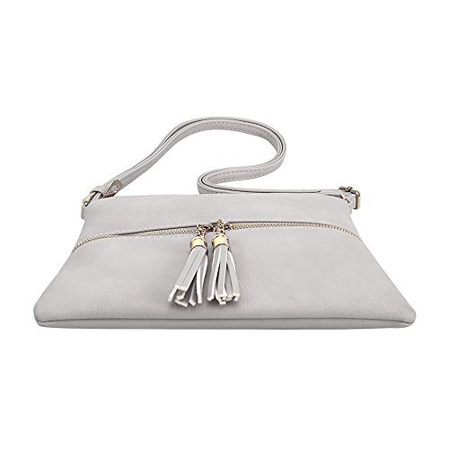 Image of SG SUGU Lightweight Medium Crossbody Bag Shoulder Bag with Tassel and Zipper Pocket
