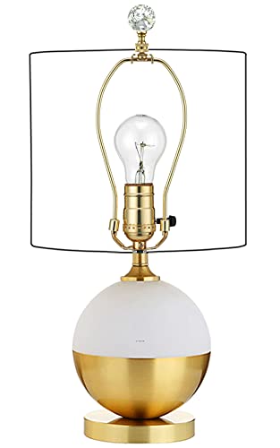 Image of 1 Pack Crystal Lamp Finial Cap with Polished Brass Finish Base - Handmade, Ball Shaped Clear Crackle Glass with Screw Knob Base, Decoration Accessories for Table and Floor Lamp Shade Top