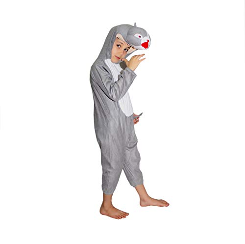 Image of Kaku Fancy Dresses Squirrel Animal Costume for Kids - Grey, 3-4 Years | Animal Fancy Dress for Boys & Girls