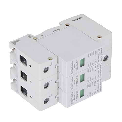 FTVOGUE Dispositif de Protection Contre Les Surtensions 60KA 420V, Protecteur de Surtension PC Ignifuge avec Entrée 30KA pour la Protection des Systèmes électriques Triphasés