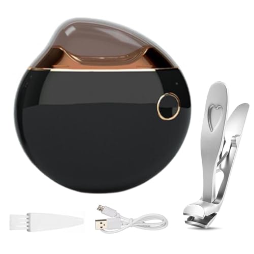 Nail Clippers Set for Men Electric Nail Clipper for Seniors for Women Fingernail Clippers for Elderly Nail File Electric Automatic USB Rechargeable (78x80x33mm,black)