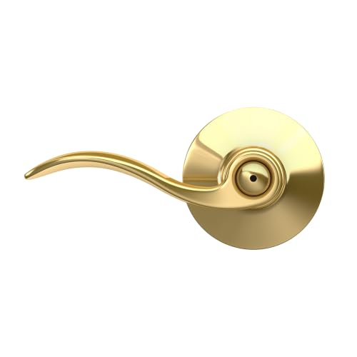 SCHLAGE Accent Bed/Bath Privacy Door Handle with Lock, Bright Brass - image 6