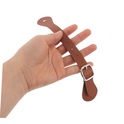 LIFKOME 2pcs Western Cowboy Belt Fake Leather Straps Shaped Buckle Adjustable Riding Spur Straps for High Boots4