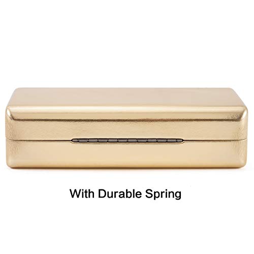Image of TRIUMPH VISION Sunglasses Case Hard Shell Glasses Case Eyewear Eyeglasses | Sunglass Eyeglass Hard Case for Women and Men Metal PU Leather Lined Storage with Microfiber Cleaning Cloth Protection