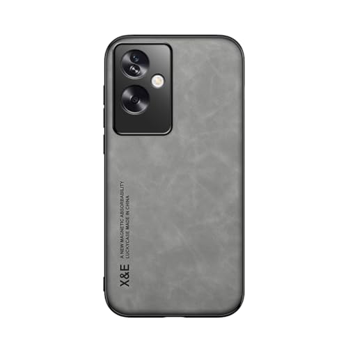 Kepuch Silklike Funda para OPPO A2 / OPPO A79 5G - Case Carcasa Placa de Metal Incorporada - Gris
