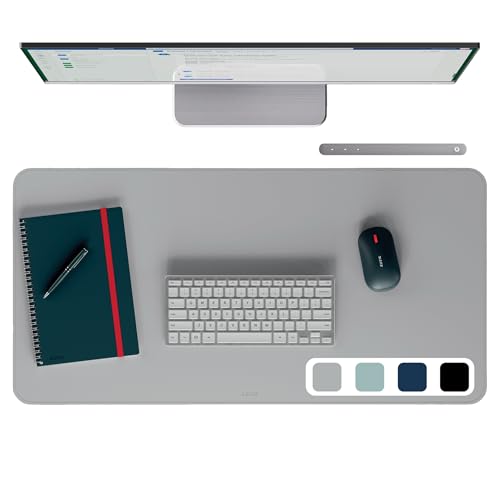 Leitz Alfombrilla de Escritorio Grande - Protector de Escritorio Impermeable, Antideslizante para Teclado y Ratón, Cubre Escritorio, Resistente a Arañazos, Fácil de Limpiar (80x40cm, Gris Claro)