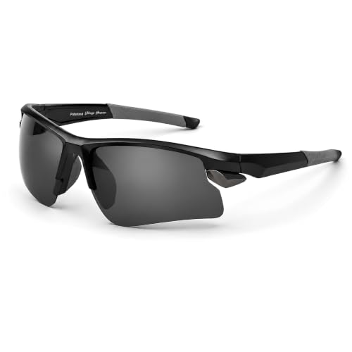 Óculos de Sol Masculino Polarizado Proteção UV400 Visão Confortável Formato Esportivo Uso Ciclismo Pesca Esportiva Caminhada Corrida Beach Tennis Village Heaven 6606 Preto