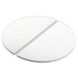 VANKEY Half-Moon Ceramic Heat Deflector Plates for Kamado Joe Classic I, II, III, 15" x 7.5" x 0.55" （2 Pieces）