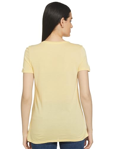 Image of Spykar Women's Cotton Printed Slim Fit T-Shirt