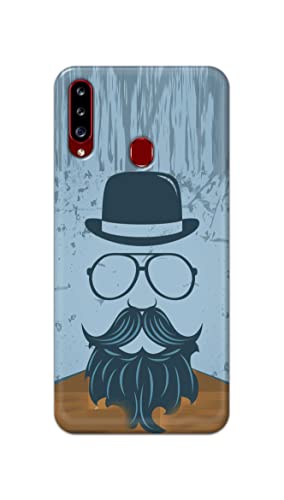 Image of PRINTFIDAA Mustache Beard and Hairstyle Hipster in Glasses Printed Designer Hard Case for Samsung Galaxy A20s, SM-A207F / DS, SM-A207M / DS, SM-A2070 Back Cover -(e) RPM1002