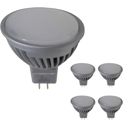 LED ATOMANT Confezione da 5 Lampadina LED MR16 12V/24V 7W Regolabile, Colore Bianco Bianco (6500K), 600 Lumen, Angolo di Apertura di 38 gradi