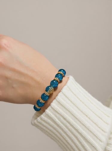 Glass Of Glass Bracelet, Multicolor Sparkling Beads Handmade Blown Glass, Glass Bracelets for Women4