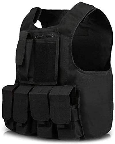 Toyfun Kids Tactical Vest Kit Woodland Camo Combat Assault Waistcoat Army/Military/Police Style, Adjustable and Multi-Colors