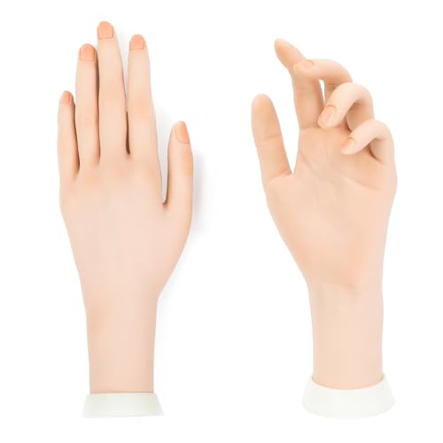 BLTYXT Realistic Silicone Mannequin Hand Model Nail Art Practice Hands Soft Flexible Bendable Rings Jewelry Bracelets Display Photograph Propsleft hand