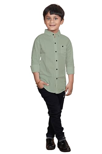 Image of Sky Pearl Boys Spread Collar Casual Full Sleeve Shirt