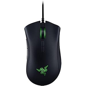 Razer DeathAdder Elite Gaming Mouse: 16,000 DPI Optical Sensor – Chroma RGB Lighting – 7 Programmable Buttons – Mechanical Switches – Rubber Side Grips – Matte Black