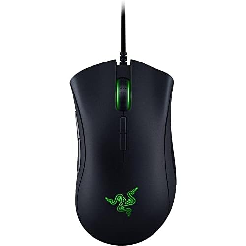Razer DeathAdder Elite Gaming Mouse: 16,000 DPI Optical Sensor – Chroma RGB Lighting – 7 Programmable Buttons – Mechanical Switches – Rubber Side Grips – Matte Black