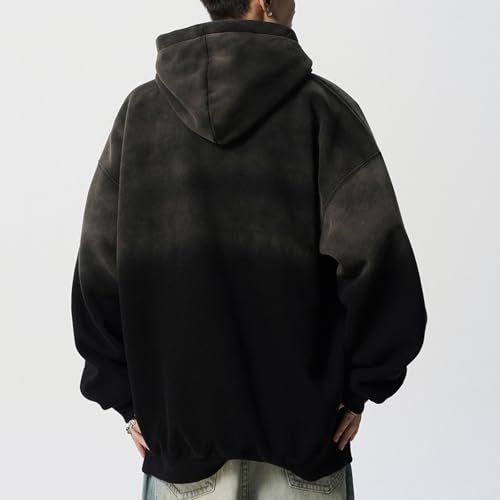Men's Casual Pullover Gradient Hooded Hoodie Streetwear Sweatshirt Vintage Printed Tops Fall Winter4