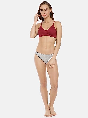 Image of Macrowoman W-Series Essential 24x7 Comfort Bra for Women in Cotton Poly Fabric, Seamless Wire-Free with Adjustable Straps