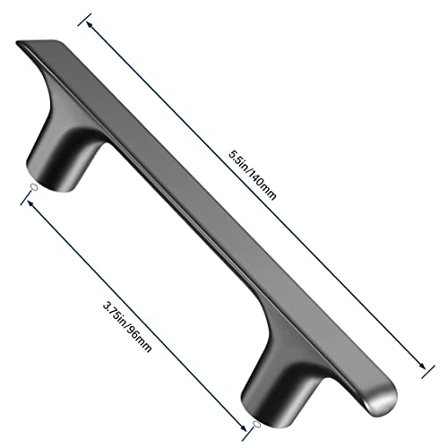 Qiiaoo 30 Pack Zinc Alloy Premium Cabinet Handles, 3 3/4 Inch(96Mm) Pearl Black Modern Cabinet Pulls With Paper Mounting Template For Kitchen Bathroom Hardware Drawer Dresser Door 5.5'' Overall Length #TOP5