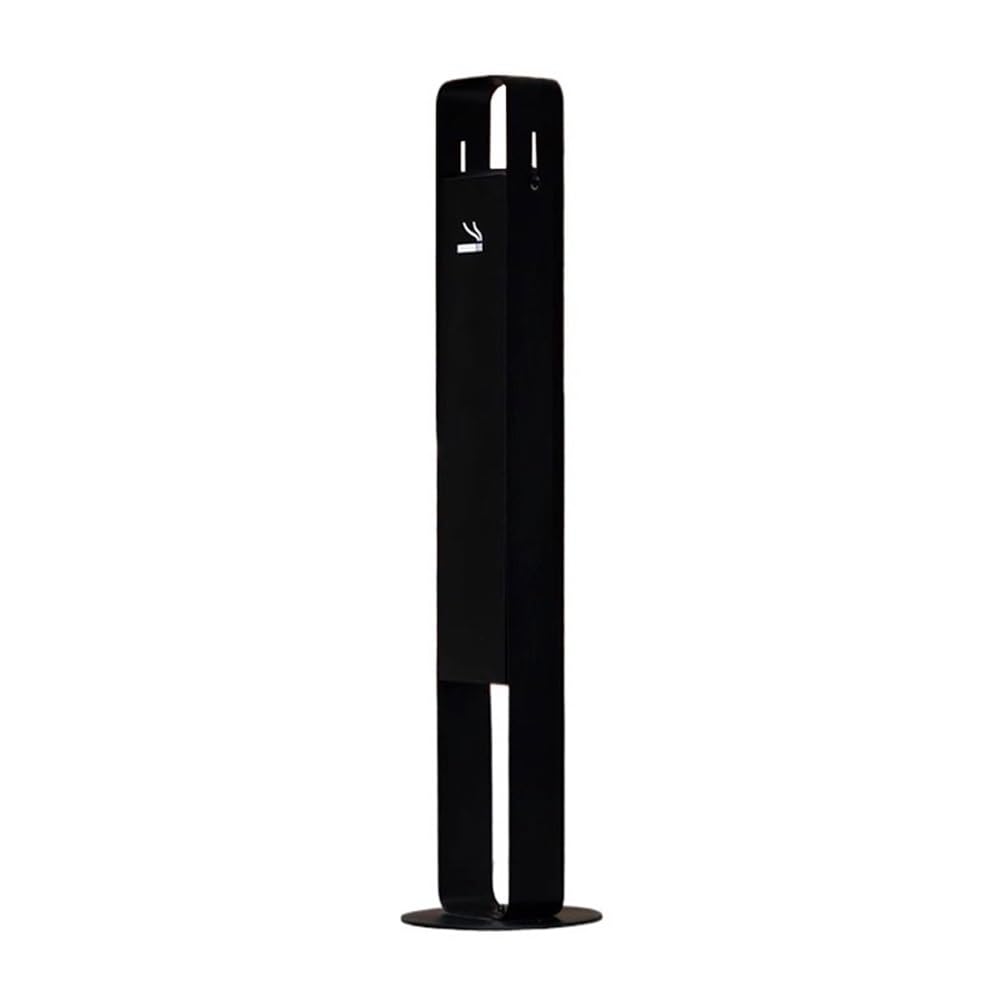 Stand ashtray Stainless Steel Rainproof Ash Pillar, Commercial Cigarette Butt Collection Standing Ashtray Pillar(Black)
