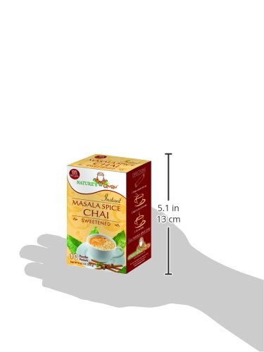 Nature's Guru Instant Masala Spice Chai Tea Drink Mix Sweetened Single Serve On-The-Go Drink Packets, 10 Count (Pack Of 4) #TOP6