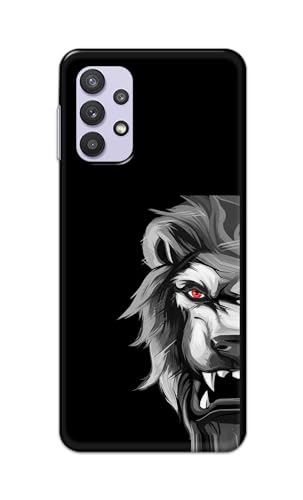 Image of PRINTFIDAA Printed Hard Back Cover Case for Samsung Galaxy M32 5G | Samsung Galaxy A32 5G Back Cover (Angry Lion) -112