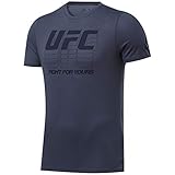 Diseño de manga corta Reebok UFC FG Logo tee Camiseta, Hombre, smoind, XS