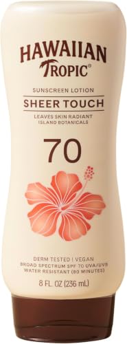 Image of Hawaiian Tropic Sheer Touch Lotion Sunscreen SPF 70,8 Fl Oz | Broad Spectrum,Oxybenzone Free,Sunblock Lotion,Hawaiian Tropic Sunscreen SPF 70,8 Fl Oz,(Pack of 12)