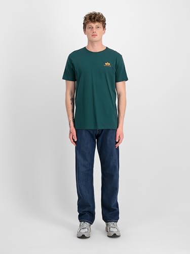 Alpha Industries Herren Backprint T, Force Green, M – Ansicht 2