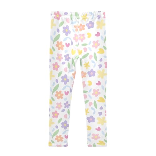 senya Girls Printed Leggings Yoga Pants Cute Flowers Pattern for Kids in 4t to 10 Years, 4T2