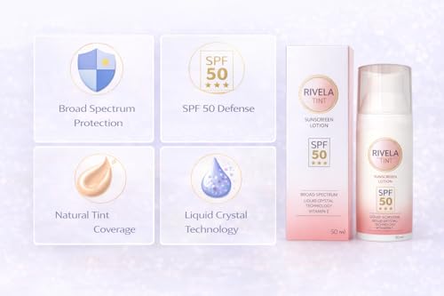 Image of Tint Sunscreen Lotion SPF 50 | Broad Spectrum | Lightweight Tinted Formula | Vitamin E & Liquid Crystal Technology | 50ml (Tint SPF 50)