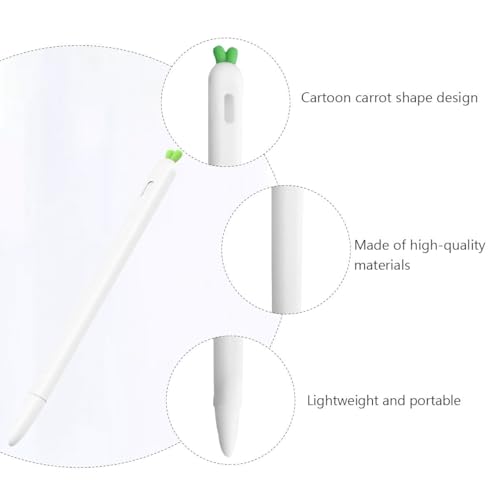 Funda para Apple Pencil compatible de silicona flexible: pack de 2 protectores naranja zanahoria 5