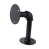 Tofficu 2 Stück Verdickter Eisenrohrstützrahmen Klammern Schwebend Retro Bretter Planke Wand Regal Rohrhalterungen Montiert Schwarz