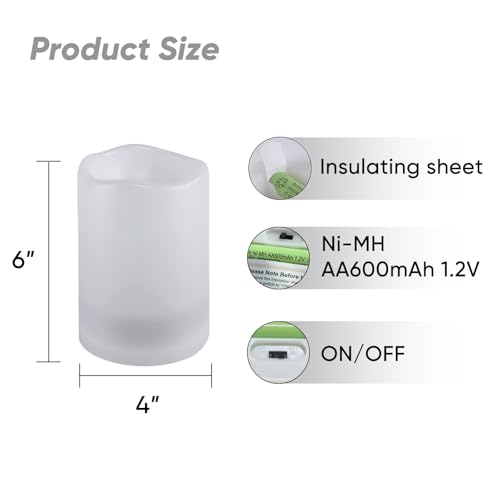 Image of Homemory Large Solar Candles Outdoor Waterproof, 4 inchx6 inch, Dusk to Dawn, Solar Powered Flameless Candles for Outdoor, Lanterns