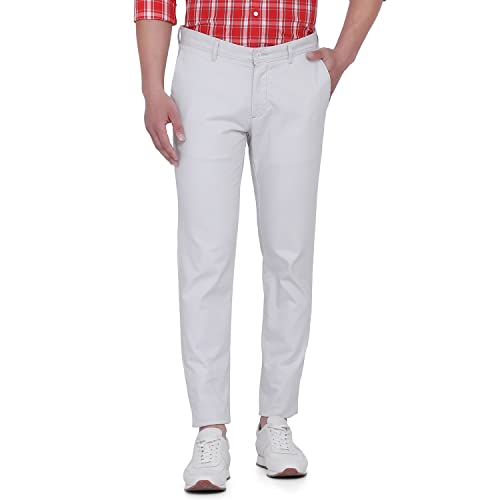 Image of blackberrys Solid Cotton Stretch Slim Fit Mens Trousers (S22BB80D3IS22FM-P)