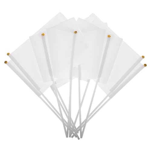 Banderas de árbitro blancas Healvian pack de 48 piezas de poliéster y plástico fáciles de montar