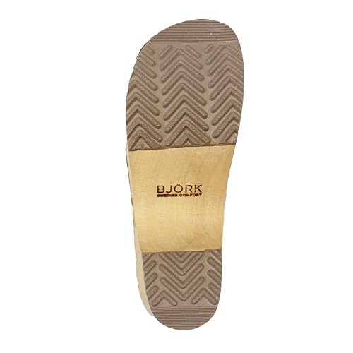Image of Bjork Maja Wood Open Back Leather Clogs