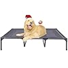 Suddus Elevated Dog Bed for Large Dogs 140lb, Breathable Cooling Raised Dog Cot with Dual Support Bars & Metal Frame, No-Slip Feet, Waterproof Pet Bed for Indoor/Outdoor, X-Large, 48 * 36 * 9in, Grey