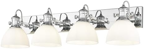 Hines 4-Light Vanity Light in Chrome with Opal Glass