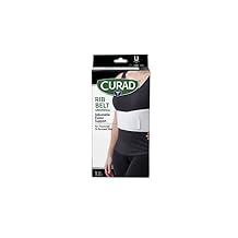 CURAD 6 in Universal Elastic Rib Belt, Adjustable Compression Wrap for Men and Women, Breathable Support for Broken, Bruised or Injured Ribs, Comfortable Fit for Everyday Wear, Fits 28" - 50" Around Ribs, Unisex, 1 Count