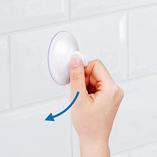 Image of White Glass Vacuum Suction Cup Hooks for Glass, Mirror, Tile - Bathroom & Kitchen Use (Multicolor, Pack of 12) 4.5 CM