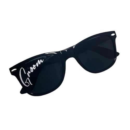 Rockreyoa Vintage Sunglasses Heart Shape Bridal Sunglasses Heart Shaped Glasses Bridal Heart Glasses Women's Heart Sunglasses Party Glasses for Wedding Party, 13#black groom