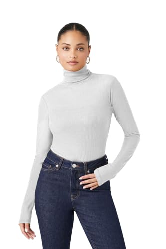 Image of Emmalise Womens Turtleneck Top Long Sleeves Fitted Ribbed Top