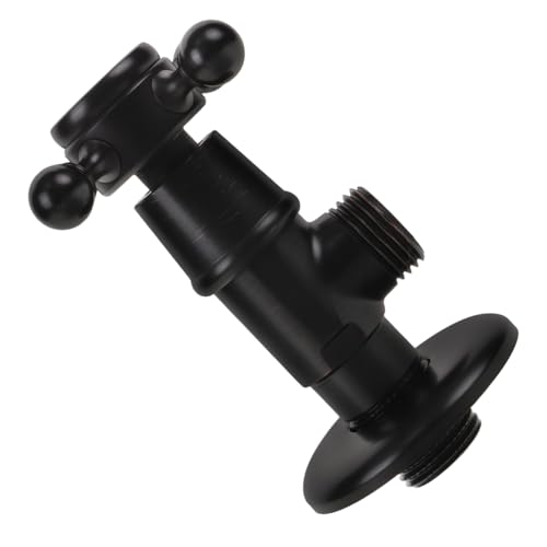 Outanaya Válvula Ángulo de Cierre para Fregadero y Lavabo Cuerpo Inoxidable Mate Negro Resistente Altas Temperaturas Fácil de Instalar para Baño y Cocina