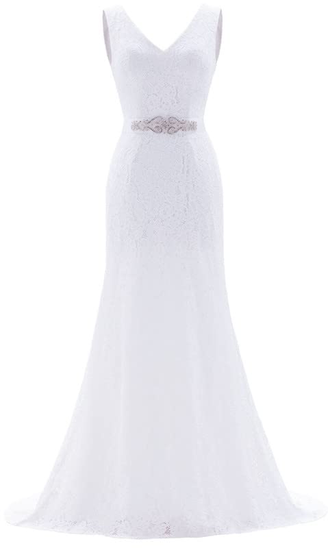 Likedpage Women's Lace Mermaid Bridal Wedding Dresses (US4, BP71White) … …