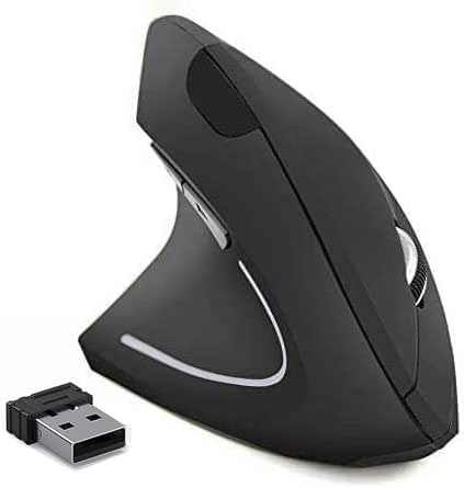 Ergonomic Left-Handed Wireless Vertical Mouse, 2.4G, 3 Adjustable DPI (800/1200/1600),