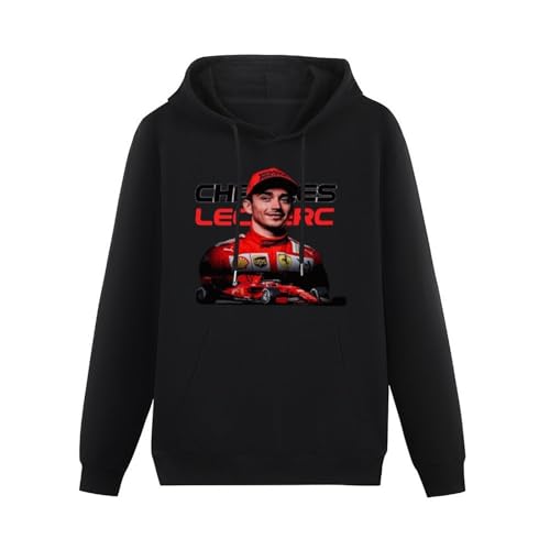 HUNANRENJIA Charles Leclerc 16 Black Unisex Hoodies Printed Tee Graphic Pullover for Men Sweatshirts 3XL